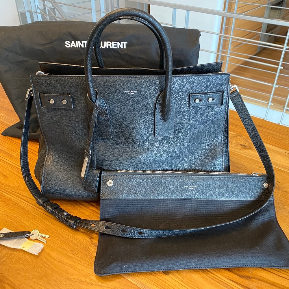 YSL Saint Laurent Medium Sac de Jour Black Leather